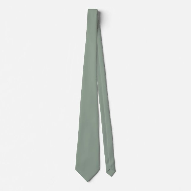 Sage Green Soft Pastel Solid Colour Tie (Front)