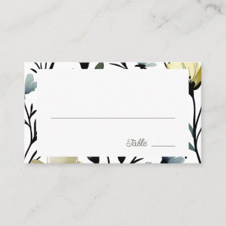 Sage Green & Soft Yellow Botanical Wedding Place Card