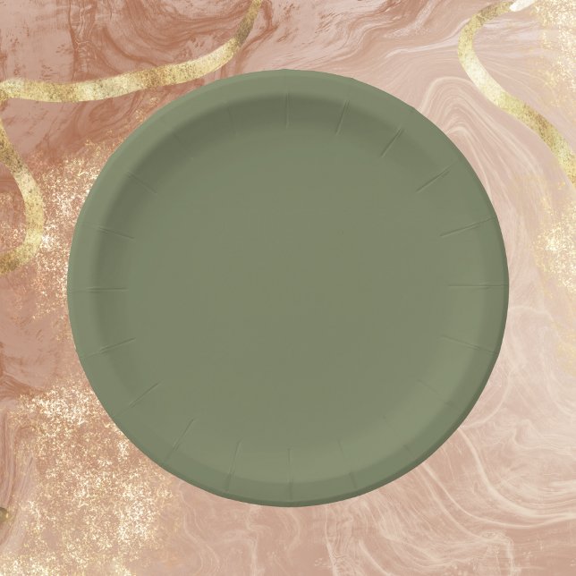 Sage Green Solid Color Paper Plate (Creator Uploaded)