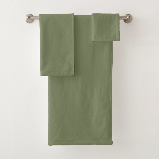 Sage Green Solid Colour Bath Towel Set (Insitu)