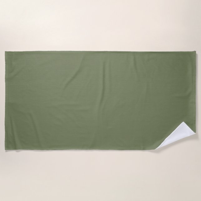Sage Green Solid Colour Beach Towel (Front)