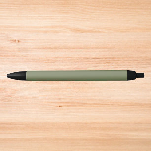 Sage Green Solid Colour Black Ink Pen