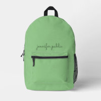 Sage Green Solid Colour Elegant Handwritten Name