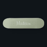 Sage Green Solid Colour Personalised Skateboard<br><div class="desc">Sage Green Solid Colour. Minimalist aesthetic. Trendy colour. Can be personalised.</div>