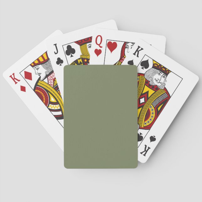 Sage Green Solid Colour Playing Cards (Back)