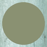 Sage Green Solid Colour Round Paper Coaster<br><div class="desc">Sage Green Solid Colour. A refined modern sage green that exudes natural elegance. This colour captures the essence of a shaded forest floor. Perfect for those seeking a calm earthy vibe. This sophisticated hue seamlessly blends into both modern and classic aesthetics. Embrace the understated beauty of this serene shade.</div>