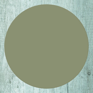Sage Green Solid Colour Round Paper Coaster