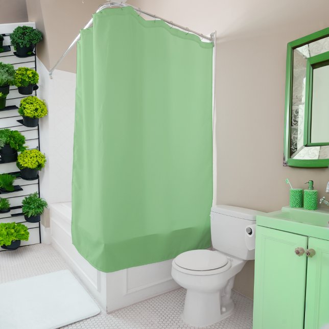 Sage green : Solid Uniform Colour Shower Curtain (Creator Uploaded)