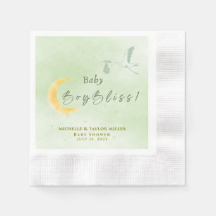 Sage Green Starlit Baby Boy Bliss Special Delivery Napkin