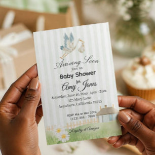 Sage Green Storybook Baby Shower Invite