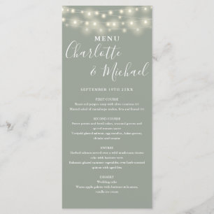 Sage Green String Lights Signature Wedding Menu
