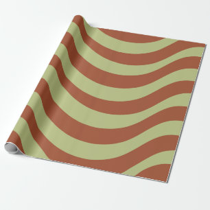 Sage Green Stripe Earthy Modern Gift Roll Wrapping Paper