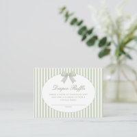 Sage Green Striped Baby Shower Enclosure Card