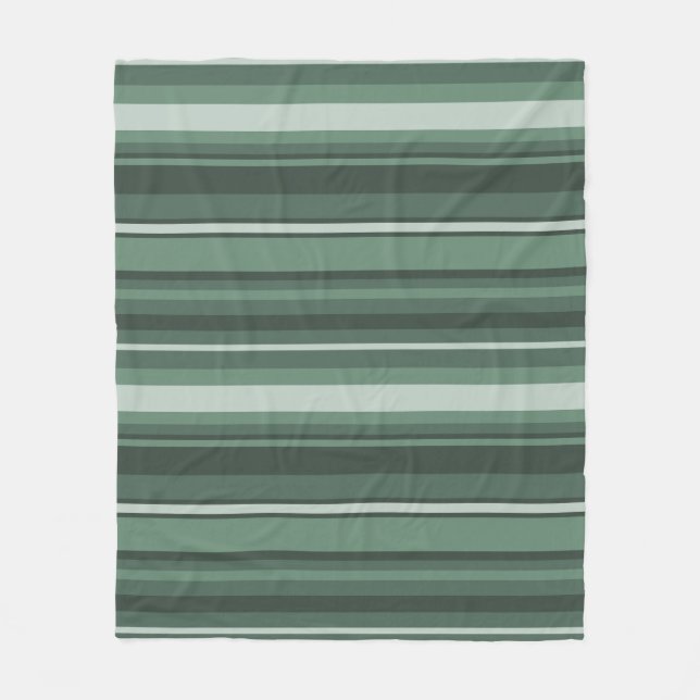Sage green stripes fleece blanket (Front)