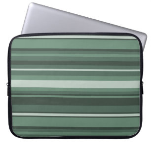 Sage green stripes laptop sleeve