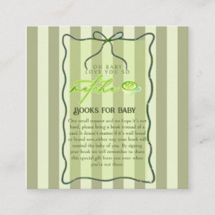 Sage Green Stripes Love So Matcha Books for Baby Enclosure Card
