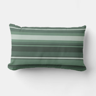 Sage green stripes lumbar cushion