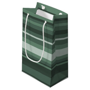 Sage green stripes small gift bag