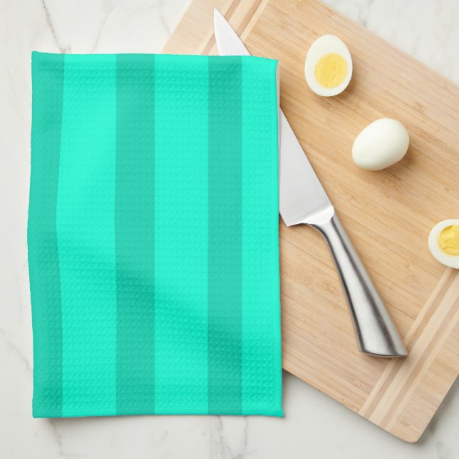 Sage Green Stripes  Tea Towel (Quarter Fold)
