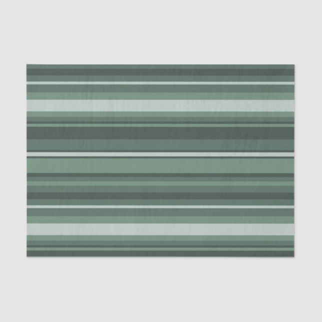 Sage green stripes tissue paper (Front)