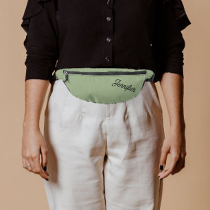 Sage Green Stylised Bridesmaid Name Bum Bags
