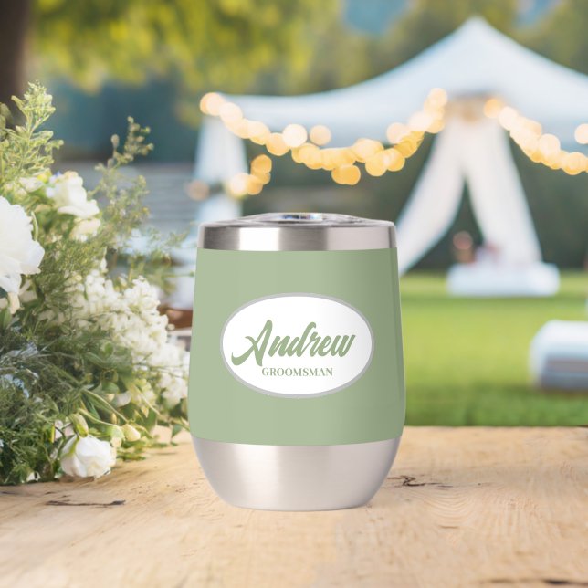 Sage Green Stylised Name Wedding Groomsman (Wedding (Rotated))