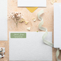 Sage Green Stylised Names Wedding Return Address