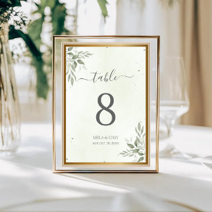 sage green table number