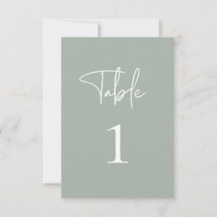 Sage Green Table Number Card
