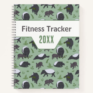 Sage Green Tapir Jungle Fitness Tracker Notebook