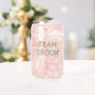 Sage Green Team Groom Bachelor Party Can Glass