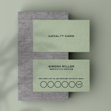 Sage Green Texture Loyalty Card