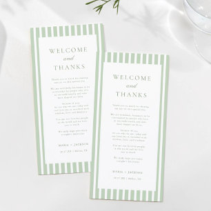 Sage Green Thank You Welcome and Thanks Place Card