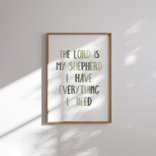 Sage green The lord is my shepherd poster (Creator Uploaded)
