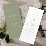 Sage Green The Wedding Modern Calligraphy Wedding Programme<br><div class="desc">Part of Collection</div>