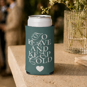 Sage Green To Have and to Keep Cold Wedding Favour Seltzer Can Cooler