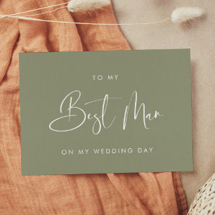 Sage green To my Best Man on my wedding day card