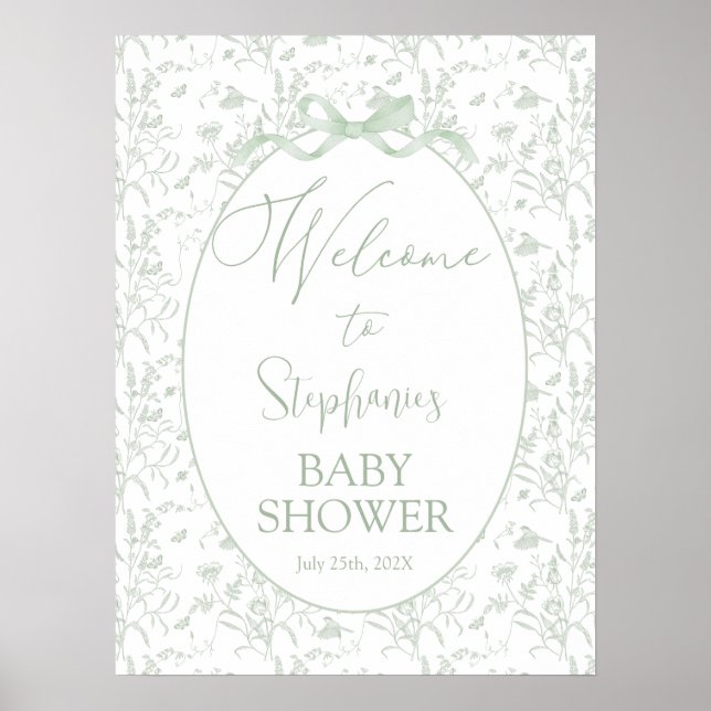 Sage Green Toile Custom sign (Front)