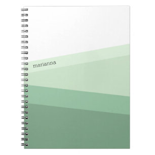 Sage Green Tones Geometric Pattern Notebook