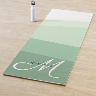 Sage Green Tones Geometric Pattern Yoga Mat