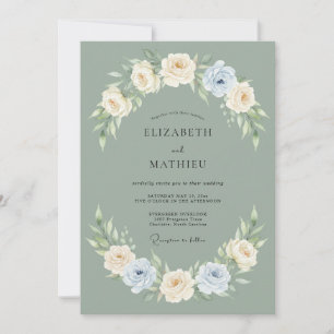 Sage Green Tranquil Spring Wedding Invitation