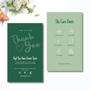 Sage Green Tumbler Care Card Logo Social Media