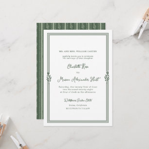 Sage Green Tuscan Elegant Wedding Invitation