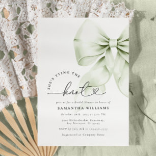 Sage Green Tying the Knot Bridal Shower Invitation