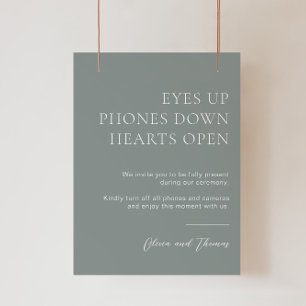 Sage Green Unplugged Wedding Ceremony Sign