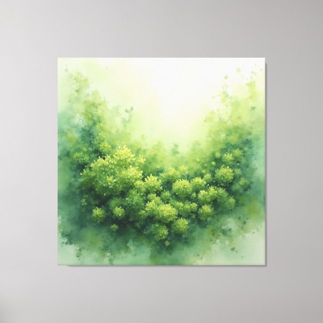Sage Green Veil Moss Abstract - Organic Modern Canvas Print (Front)
