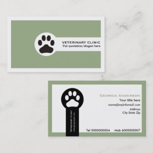 Sage green Vet/Veterinary Clinic minimalist Business Card