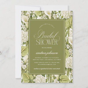 Sage Green Vibrant Spring Garden Bridal Shower Invitation
