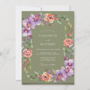 Sage Green Vibrant Spring Wedding Invitation