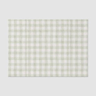 Sage Green Vintage Fabric Stripes Chequered Box Tissue Paper